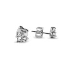 Heart Shaped Diamond Stud Earrings in Platinum 
